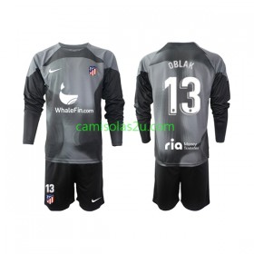 Camisolas de futebol Atlético Madrid Jan Oblak 13 Guarda Redes Criança Equipamento Alternativa 2022/23 Manga Comprida